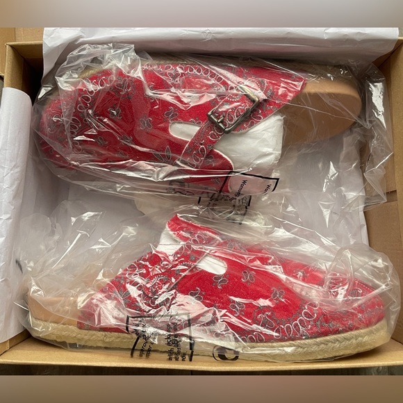 NEW 44/45 11/12 US Yuketen SAL 1 Red bandana suede leather sandals Crepe - Picture 9 of 16